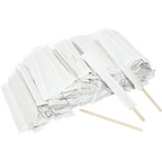 Scheam 200 Pcs Disposable Wood Coffee Stir Sticks Stirrers Individually Paper Wrapped Coffee Tea Beverage Stirrers Stirrings 140mm / 5.5 inch