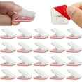 thumbnail image 1 of Scheam 24Pcs Self Adhesive Clips, Wall Clips,Tapestry Hangers,Photo Clips for Paper Flag Hanger,Sticky Clips for Teachers,Double-Sided Adhesive Spring Clips for Poster Home Office Rope，Clear, 1 of 7
