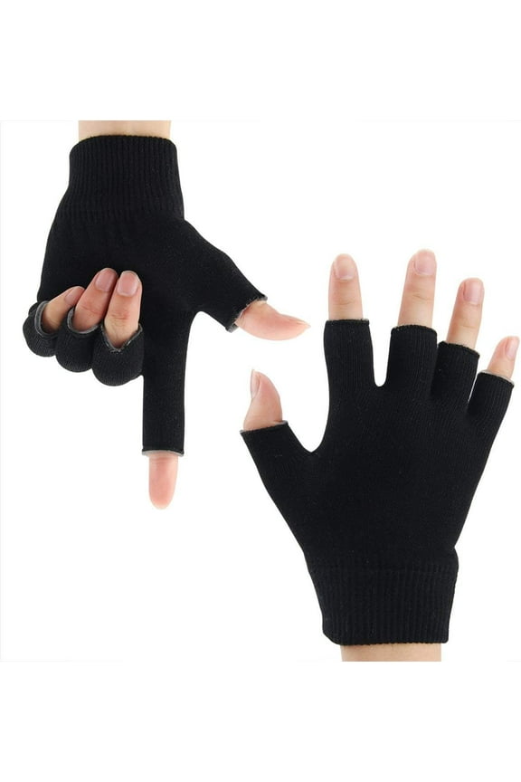 2Pcs Moisturizing Gloves with Gel Lining - Dry Hands Treatment ,Hydrating Cracked Hand Healing Gloves - Repair Rough, Chapped Skin Overnight,Black