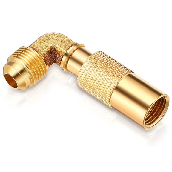 Scheam 3/8 inch Male Flare Propane Elbow Adapter,Rv Quick Connect Adapter,Conversion Fitting Low Pressure Compatible with Blackstone 17in and 22in Tabletop Camping Griddles