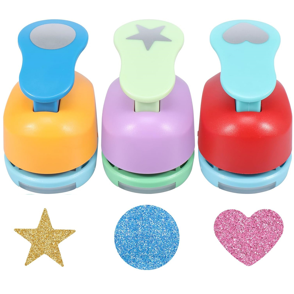 3 Pack Heart Shape Hole Punch Set - 0.6", 1", 1.5" Sizes For Paper Craft, Scrapbooking & Cards