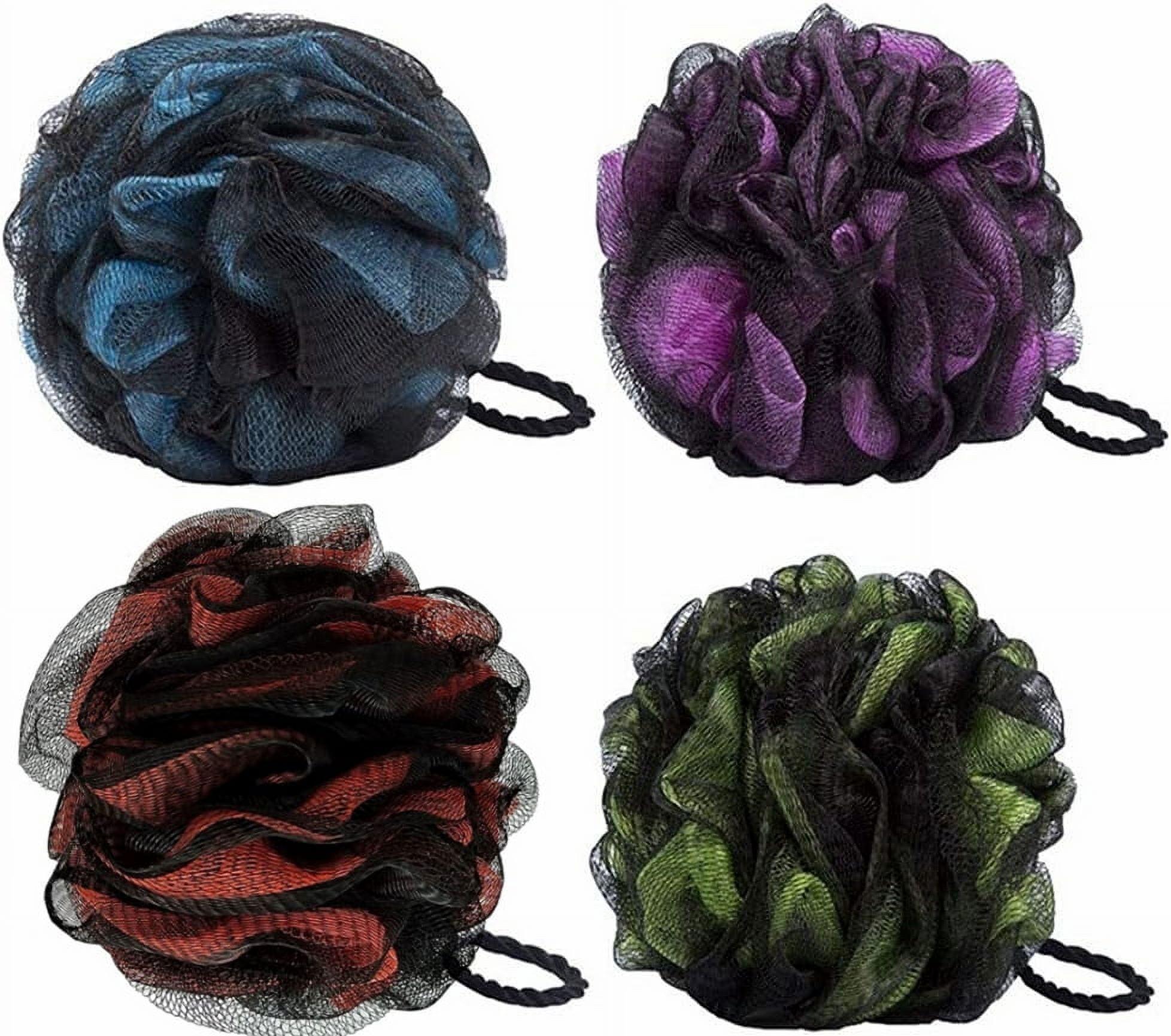 Scheam 4 Pack Bath Shower Sponge ,Mesh Bath Loofahs Body Scrubber Brush