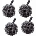 thumbnail image 1 of Scheam 4 Pack Loofahs Bath Shower Scrub Exfoliating Body Brush Pouf Scrubber Sponge Ball Mesh Bath loofah , Black, 1 of 7