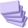 thumbnail image 1 of Scheam 4 Pack Purple Lined Index Note Cards,3x5 Inch Ruled Flash Cards,200g Thick Memo Notes,Memory Card Paper,for Home Office (Red & Blue Lines, 200 Count), 1 of 7
