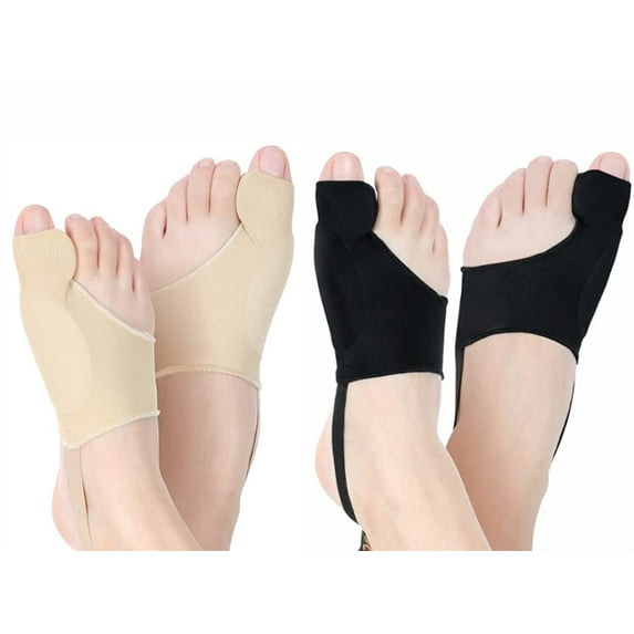 Scheam 4 Pcs Bunion Corrector for Women and Men Orthopedic Bunion Corrector Bunion Pain Relief Splint Big Toe Straightener Protector Foot Sleeve Hallux Valgus Correction for Men Women(Beige+Black /L)