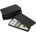 thumbnail image 1 of Scheam 4 Pcs Metal Rectangular Cash Box,Small Tin Money Organizer Case,Dollar Bill Holder,Empty Storage Container for Cash Coin Jewelry Stamps Credit Card (Rectangular Black), 1 of 7