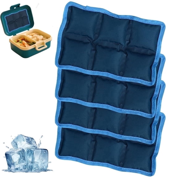 GIXUSIL 4 Pcs Ice Packs for Lunch Box,Reusable Lightweight Cooler Packs, Long-Lasting Bag for Food Freshness Party Picnic Camping (Blue)