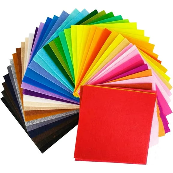 Scheam 40 Pcs Polyester Felt Fabric Craft Sets Assorted Colour Felt Cloth Fabric Samples Pastel Felt Fabric Sheets Small Felt Squares Felt Material Felt Paper for Sewing Crafting Childern Kids