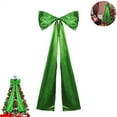 thumbnail image 1 of Scheam 47 inch Christmas Large Satin Bows with Long Tail 1 Pack Green Christmas Tree Topper Decorative Bow,Reusable DIY Wreath Bow,for Wedding Holiday Home Party Supplies, 1 of 7
