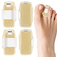 thumbnail image 1 of Scheam 4Pcs Toe Splint Toe Fixation Corrector Broken Toe Brace Toe Straightener for Hammer Toe, Curled Toe, Big Toe, Women Men Broken Toe Support Toe Wraps, Breathable Beige, 1 of 7