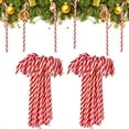 thumbnail image 1 of Scheam 5.9" Long Crutch Candy Christmas Decoration 40 Pcs Plastic Fake Candy Cane Ornaments Twisted Cane for Xmas Tree Hanging New Years Party Holiday Gift Decor (Red and White), 1 of 7
