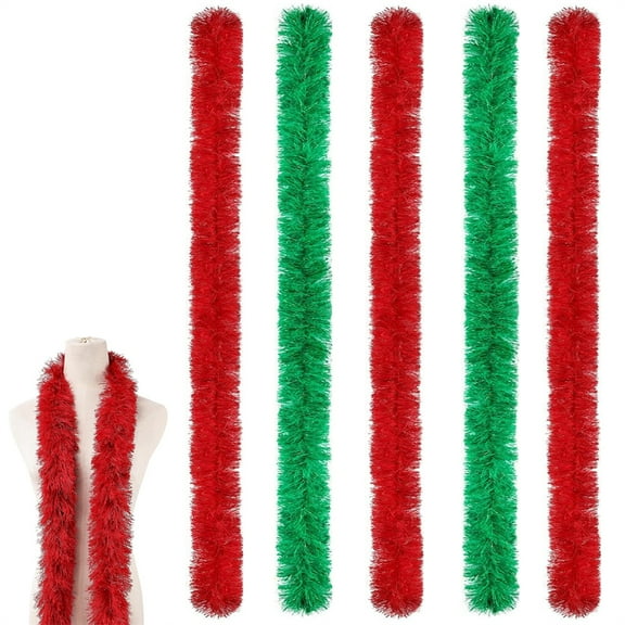 Scheam 5 Ft Colorful Fluffy Boas 5 Pcs Artificial Feather Boa Set Party Clothing Accessories Dance Costume DIY Crafts Decorations for Christmas Wedding Birthday Home Stage (Multicolor C)