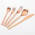 thumbnail image 1 of Scheam 5 Pcs Matte Satin Finish Flatware,Stainless Steel Tableware Set,Mirror Polished Cutlery Set,Knives Forks and Spoons Set for Home Kitchen Restaurant, Dishwasher Safe (Rose Gold), 1 of 7
