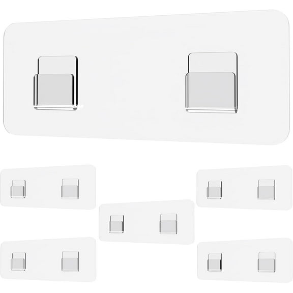 Scheam 6 Pack Shower Caddy Adhesive Replacement Stickers Shower Shelf Adhesive Sticky Pads for Corner Shower Caddy, Bathroom Storage Shelves and Kitchen Racks , Transparent