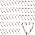 thumbnail image 1 of Scheam 60 Pcs Christmas Candy Canes 1.2 inch Mini Fake Candy Ornaments Polymer Clay Cane Crafts for Xmas Tree Hanging Home Holiday Decorations (Red Green), 1 of 7