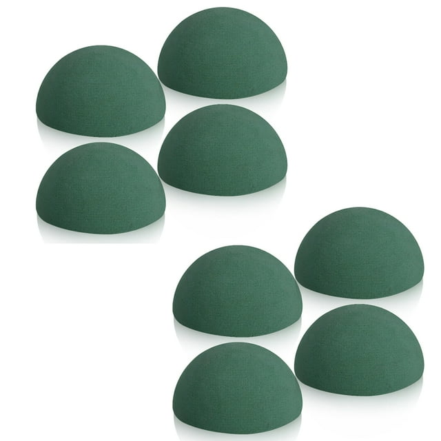 Scheam 8 Pack Green Floral Dry Foam Half Ball ?Floral Foam Round Foam