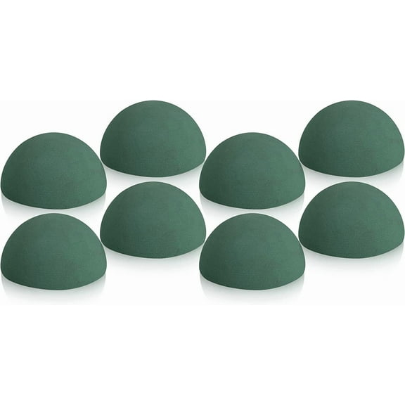 Scheam 8 Pack Half Ball Floral Dry Foam Green Floral Foam Round Foam Block Dry Foam Balls Large Flower Foam Craft Foam for Artificial Plant Bouquet Arrangement DIY Craft (5.51 x 2.75 inches)