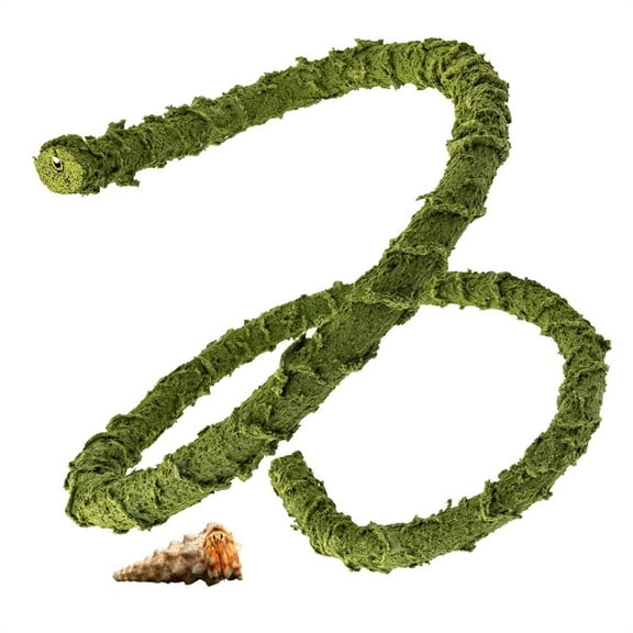Scheam Bendable Crab Climbing Vine Fake Moss 100 CM Hermit Crab Climbing Toys Reptile Terrarium Tank Accessories for Gecko,Lizard,Snake,Chameleon,Frog (Green)