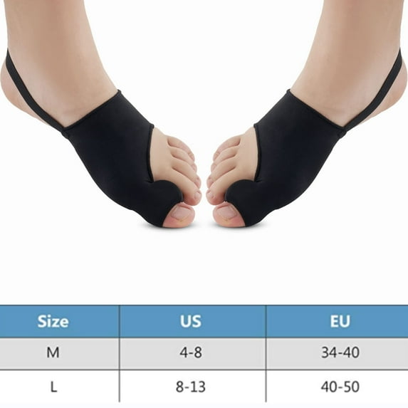 Scheam Bunion Corrector and Bunion Relief Sleeve - 2-Pack Gel Pads Hallux Valgus Cover - Toe Socks with Cushions for Men and Women – Bunion Bootie(Black / L)
