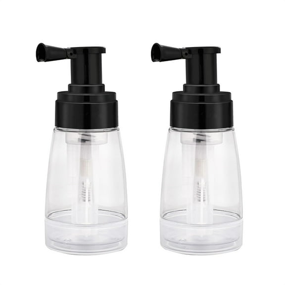 Scheam Clear Barber Powder Spray Bottle,2 Pcs Empty Portable Travel Cosmetics Container,Refillable Hair Fiber Applicator,for Applying Talc and Powder,Home Hair Salon Beauty Use 180 ml