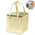 thumbnail image 1 of Scheam Gold Aluminum Foil Thermal Grocery Bag,Reusable Insulated Cake Carrying Bags,Portable Food Delivery Tote Bag,Non-woven Zipper Pizza Bag,for Home Picnic Restaurant Takeaway 1 Pcs, 1 of 7