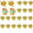thumbnail image 1 of Scheam Gold Firework Cupcake Toppers Star Sparkle Tinsel Cake Picks Food Fruit Toothpicks Cocktail Stirrers Foil Tassel Cake Decorations for Christmas New Year Wedding Party 30 Pcs, 1 of 7