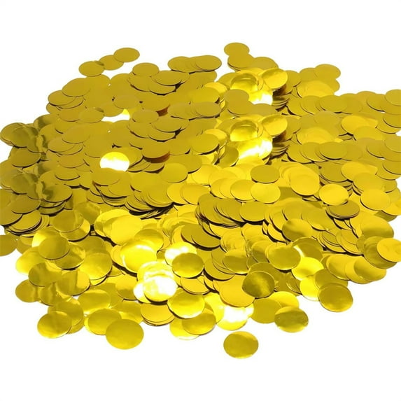 Scheam Gold Shiny Round Dots Confetti,100g Metallic Foil Confetti,Glitter Sequins Table Confetti,for Birthday Wedding Party Fill Balloon Dceor (Gold,0.59 inch)