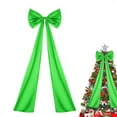 thumbnail image 1 of Scheam Green Large Satin Bow 47 inch Christmas Tree Topper Decorative Bow with Long Tail Elegant Xmas Wreath Bow for Car Door Window Home Decor,Holiday Wedding Party Supplies 1 Pack, 1 of 7