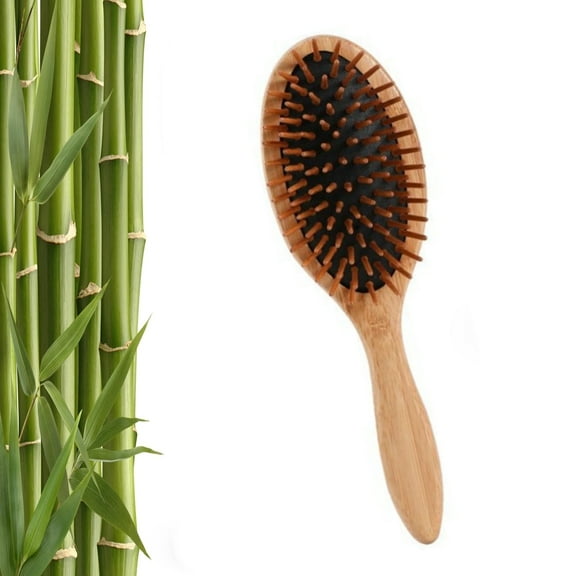 Scheam Hair Brush, Natural Bamboo Hair brushes, Natural Wooden Hairbrush Massage Scalp Thick/Thin/Curly/Dry Hair For Women Men and Kids