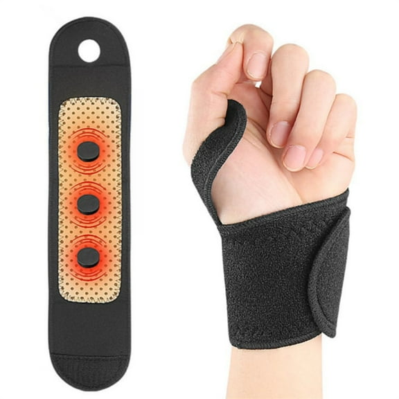 Scheam Magnetic Self Heating Wrist Band,1 Pair Elastic Wrist Compression Braces,Adjustable Wrist Wrap Band,Wrist Support Band Therapy Pad,for Sports Fitness Rehabilitation Activities