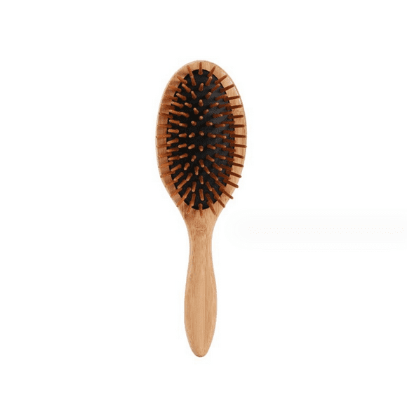 Scheam Natural Bamboo Wooden Massage Hair Brush Comb for All Hair Types Improve Hair Growth, Prevent Hair Loss, Black