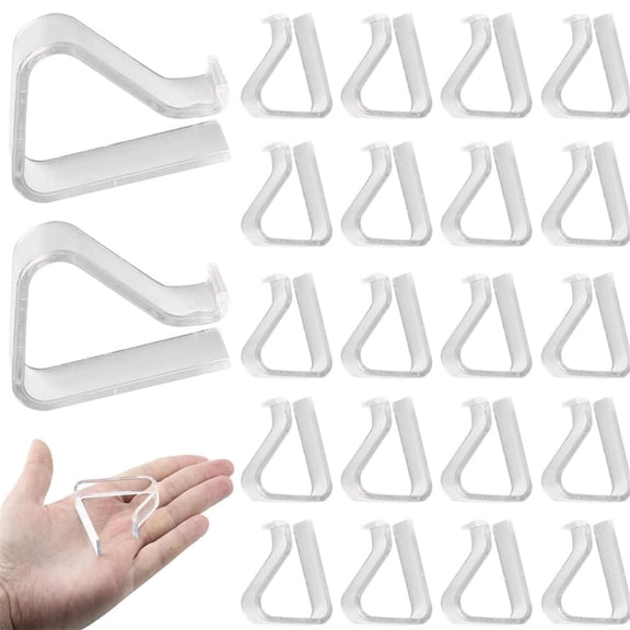 Scheam Outdoor Windproof Tablecloth Clips,24 Pcs Large Plastic Table Cover Holder Clips,Clear Non Slip Fixing Clamps,for Home Kitchen Wedding Meeting Party Camping Picnic - L