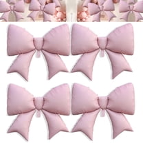 Scheam Pink Bow Decorative Balloon Jumbo Coquette Knot Balloon Elegant Decorations Backdrop for Home Wall Window Wedding Birthday Anniversary Party Supplies 4 Pcs