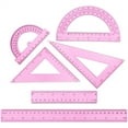 thumbnail image 1 of Scheam Pink Clear Ruler Math Set,Plastic Drafting Ruler,Includes Protractor Triangle Rulers 12 Inch 6 Inch Straight Ruler,Geometry Measuring Tool for Classroom Office Home 6 Pcs, 1 of 7