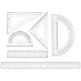 thumbnail image 1 of Scheam Plastic Clear Ruler Math Set,Includes Protractor Triangle Rulers 12 Inch 6 Inch Straight Ruler,Drafting Ruler,Geometry Measuring Tool for Classroom Office Home 6 Pcs, 1 of 7