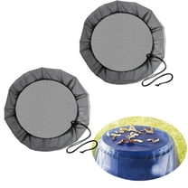 Scheam Rain Mesh Cover with Drawstring,2 Pcs Outdoor Rain Barrel Screen,Black Rain Water Collection Bucket Netting Cover,for Prevents Mosquitoes Leaves Debris (31 inch)