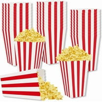 Scheam Red and White Striped Popcorn Bucket 4.5 × 2.8 inch Mini Paper Popcorn Boxes Candy Container Snack Holder Decorations for Movie Night Party Supplies 36 Pcs