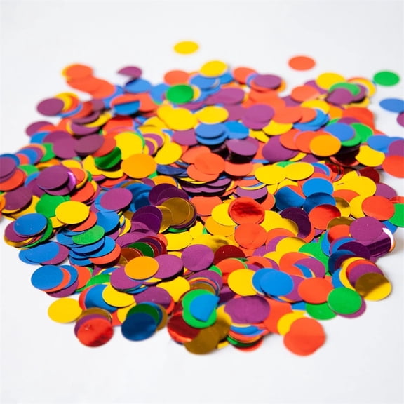 Scheam Round Dots Rainbow Confetti,100g Glitter Table Confetti,Metallic Foil Sequins,Sparkle Balloon Filler Confetti,for Birthday Wedding Graduation Party Decoration (Multicolor-1)
