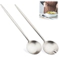 thumbnail image 1 of Scheam Silver Salad Spoon and Fork Set,Large Food Server Spoon Stainless Steel Salad Fork,Long Handle Kitchen Utensils,Pack of 2 Salad Tools,for Party Picnic Lunch 11.4 Inch, 1 of 7