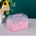 Scheam Tackle Box Large 3 Layers Plastic Portable Storage Box Fishing