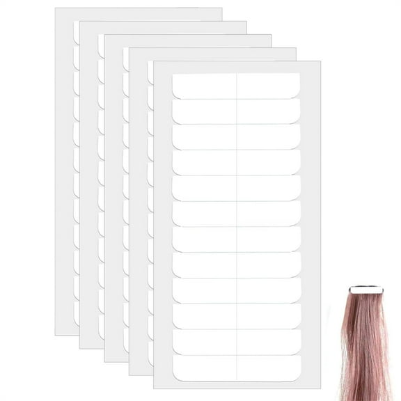 Scheam White Hair Extension Tape 60 Pcs Strong Adhesive Replacement Tape Invisible Waterproof Wig Tape Double Sided Hair Tape for Lace Wigs Toupee Hairpiece Supplies (1.5 x 0.3in)