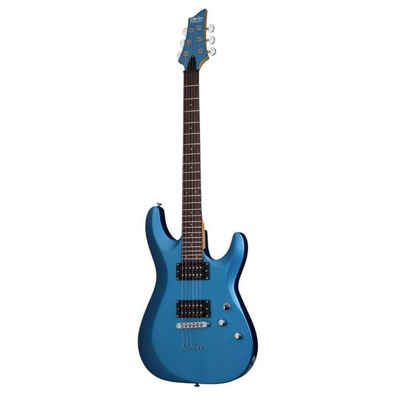 Schecter C-6 Deluxe Series Electric Guitar - Satin Light Blue Metallic