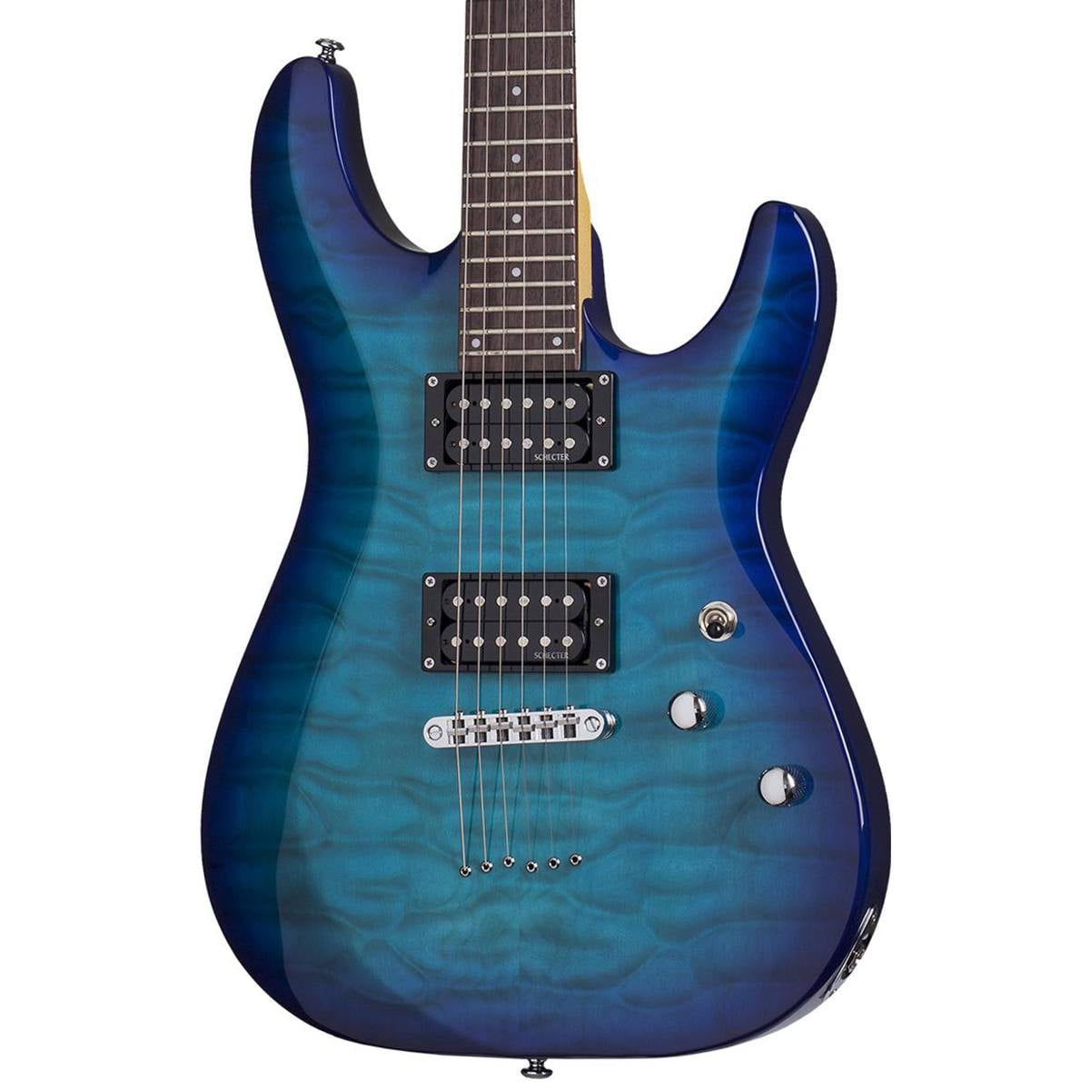 Schecter C-6 Plus Electric Guitar (Ocean Blue Burst) - Walmart.com