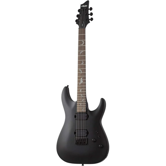 Schecter Damien 6 Satin Electric Guitar, Rosewood Fretboard, Black, 2470