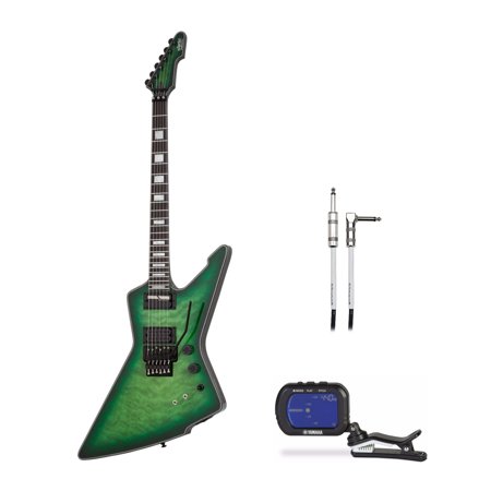 Schecter E-1 FR S Special Edition Electric Guitar (Green) with Tuner and Cable