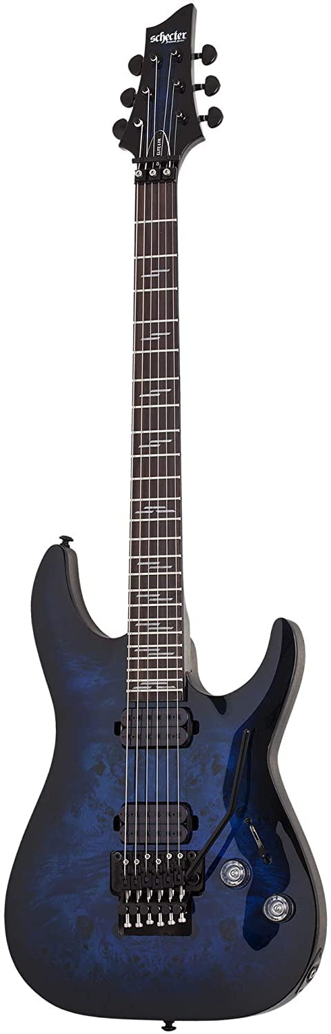 Schecter Omen Elite-6 FR Series Electric Guitar - See Thru Blue Burst