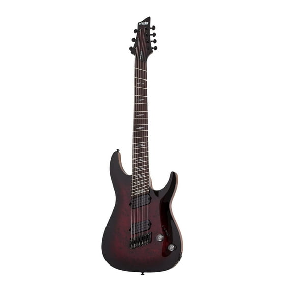 Schecter Omen Elite-7 Multiscale 7-String Electric Guitar (Black Cherry Burst)