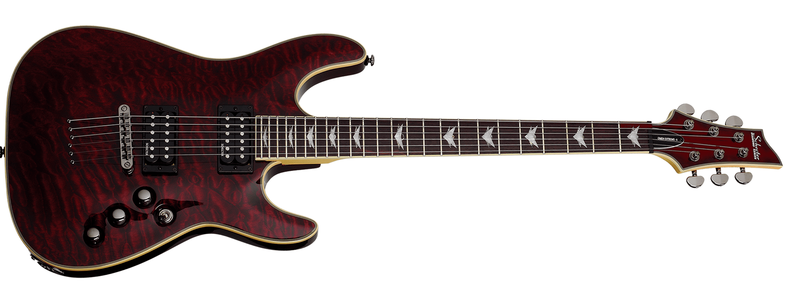 Schecter Omen Extreme-6 Series Electric Guitar w/Quilted Maple Top - Black Cherry