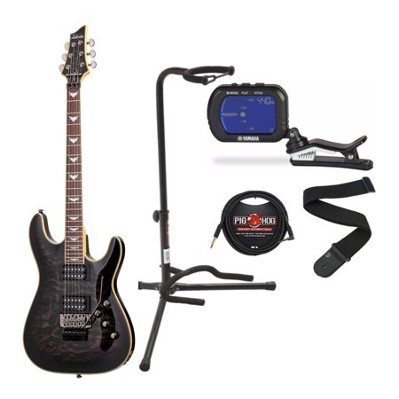 Schecter Omen Extreme-6 FR Electric Guitar (Right-Hand, See-Thru Black) Bundle