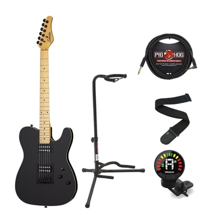 Schecter PT 6-String Electric Guitar (Right-Handed, Gloss Black) Bundle
